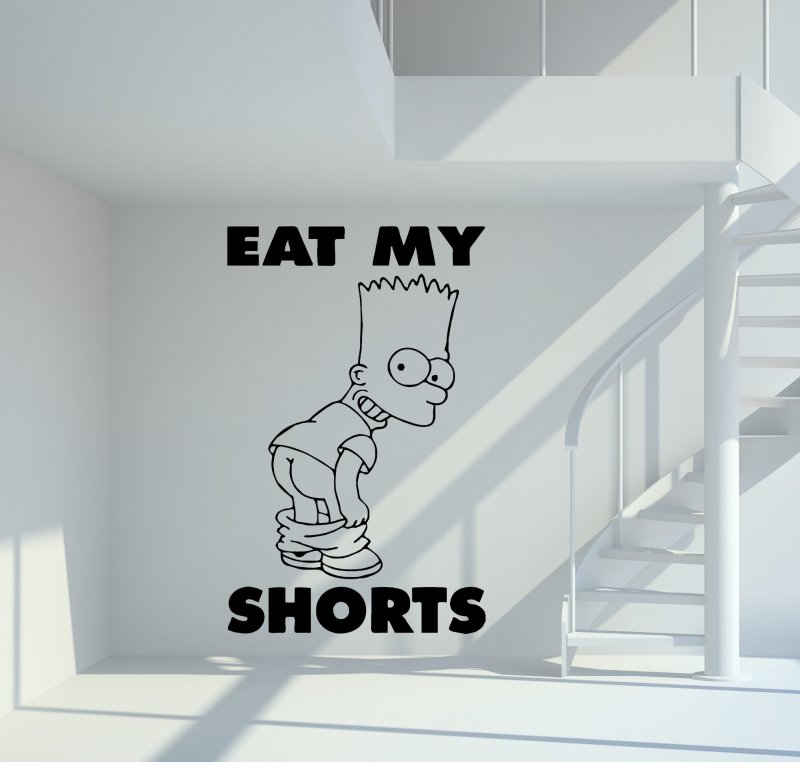 17033 Bart Simpson - Eat my Shorts Wandtattoo